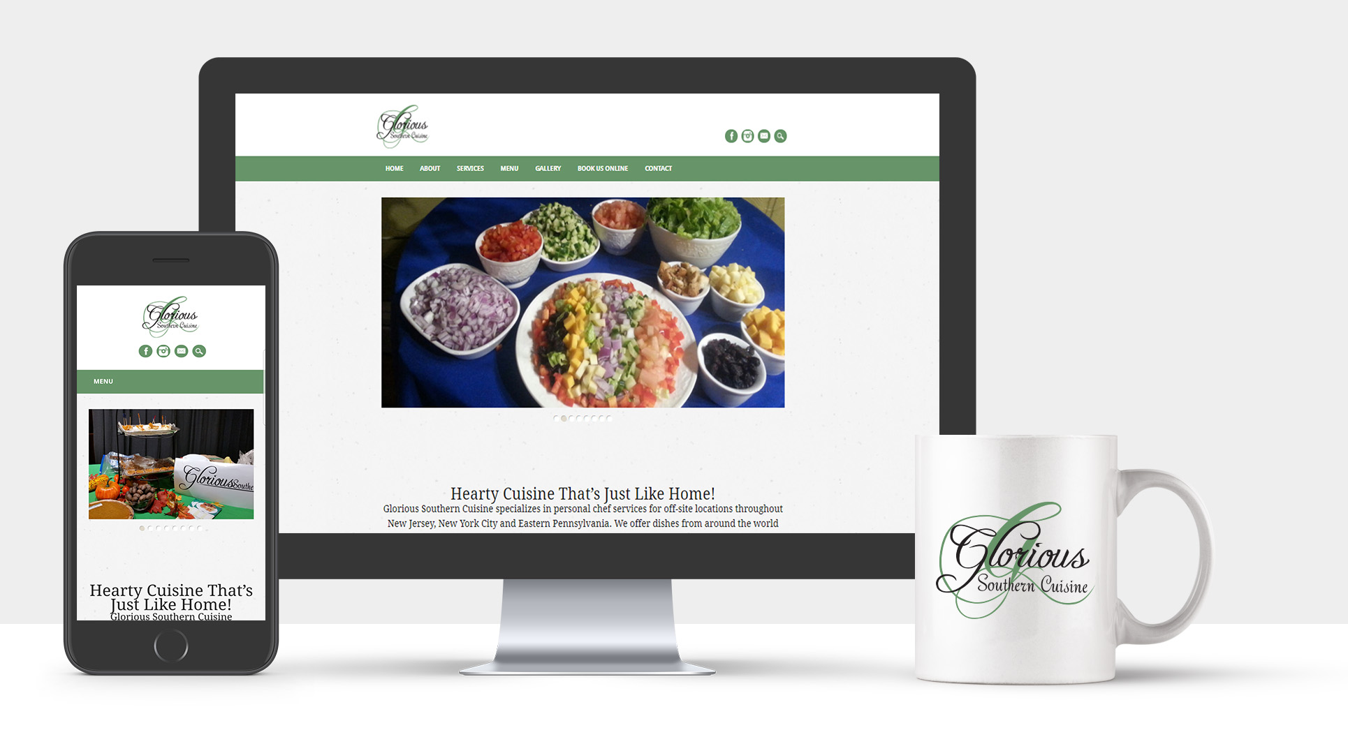 Glorious Southern Cuisine Web Design Mockup